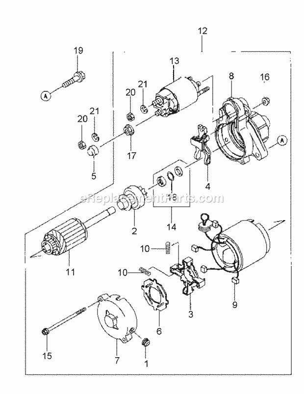 Fd791d-As04 Starter Diagram and Parts List for M60-KW 53AB5GFX750 Cub Cadet Sprayer
